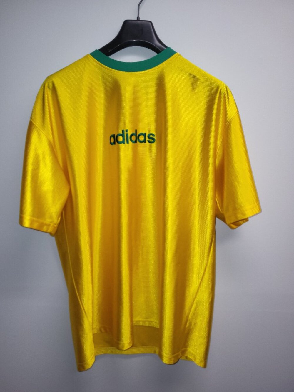 Adidas Brazil Soccer Jersey Youth Large Yellow Green Athletic Shirt